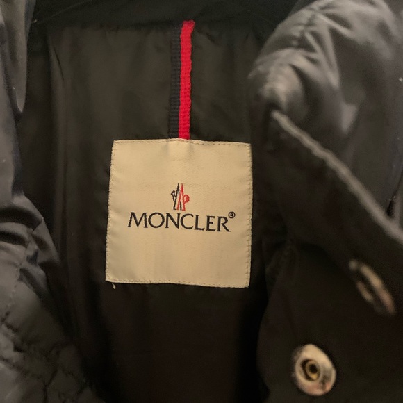 MENS MONCLER AUTHENTIC SZ 2 NAVY DUVET FILLED  PUFFER JACKET MEDIUM - Picture 15 of 16